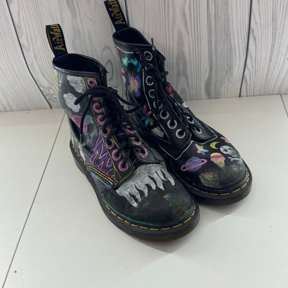 Reworked Decorated Doc Martens Airwalk EU 38 Women’s 7 Combat Boots - Picture 1 of 7